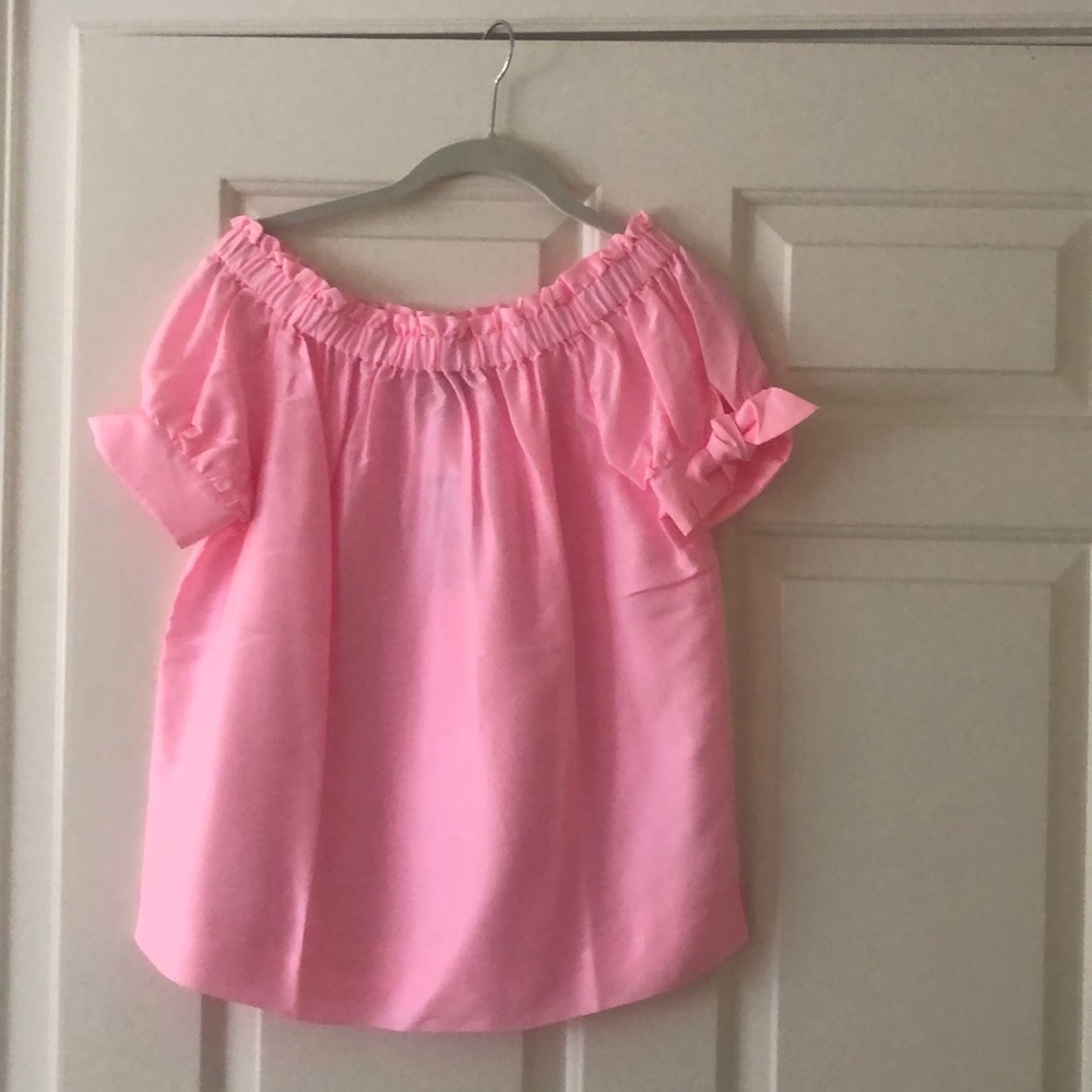 J Crew Pink Off the Shoulder Blouse